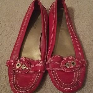 Red patton leather flat